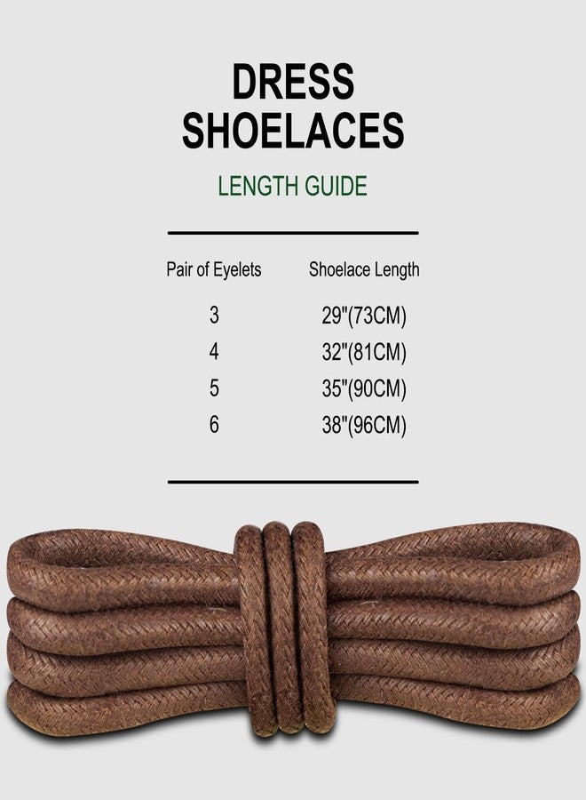 Endoto Waxed Shoe Laces for Cole Haan Zerogrand, Round Replacement Shoelaces Strings for Dress Shoes(Color:Brown,Size:35Inch) - Image 4